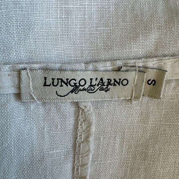 LUNGO L'ARNO 100% Linen Top Size Small Minimalist Summer Vacation Cruise Resort - Picture 6 of 6